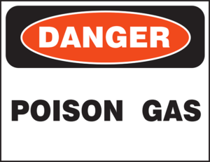 Danger sign with the words "Poison Gas"