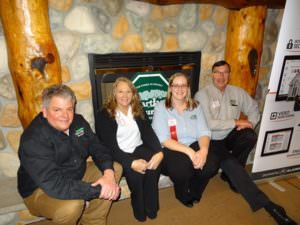 Regional Sales Manager Tom Marthaler, Security Admin Dorinda Berscheit, Marketing Specialist Alexa Sandbakken, Regional Sales Manager Vern Zimmer at the February 2016 CMBA monthly membership meeting