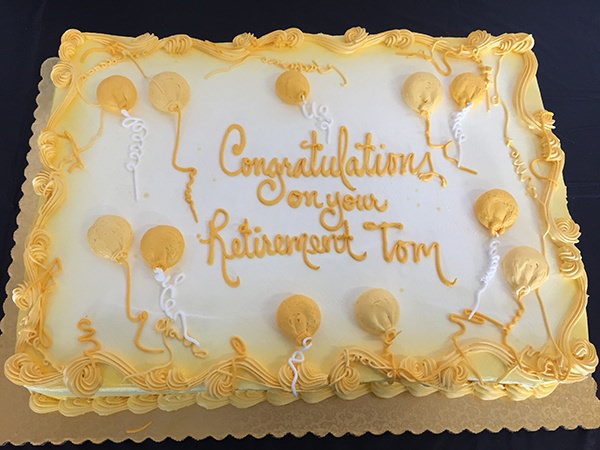 picture of Tom's retirement cake