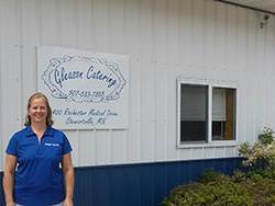 Marilyn Gleason of Gleason Catering is pleased with the video camera system Heartland Security installed.