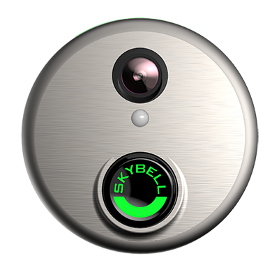 silver video doorbell